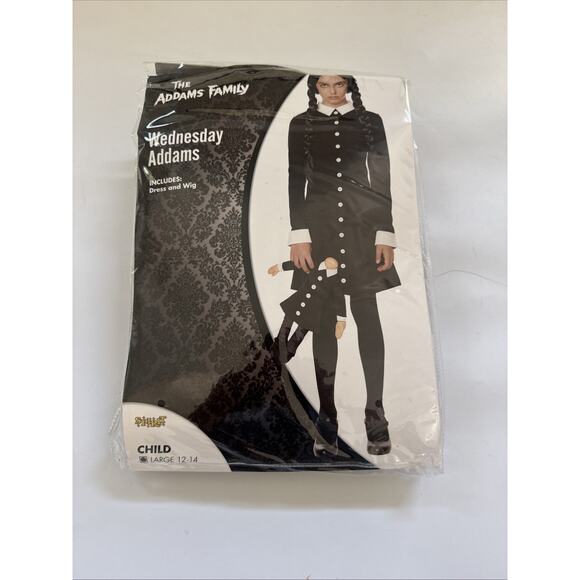Spirit Wednesday Addams Child Large 12-14 Dress and Wig Halloween Costume - Picture 10 of 10